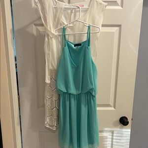 Candie's cream Sleeveless dress and aqua dress. Size s. 2 dresses, 1 shipping